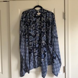 LOFT Blue Floral Kimono